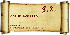 Zozuk Kamilla névjegykártya